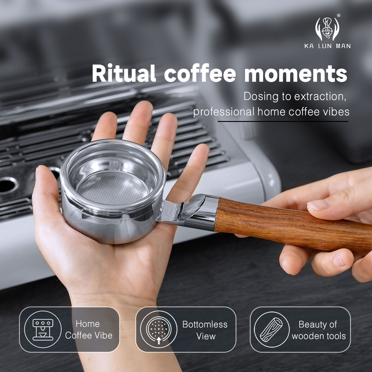 Naked Portafilter Bottomless - 58mm 2 Kulplu Altı Açık Portafiltre,