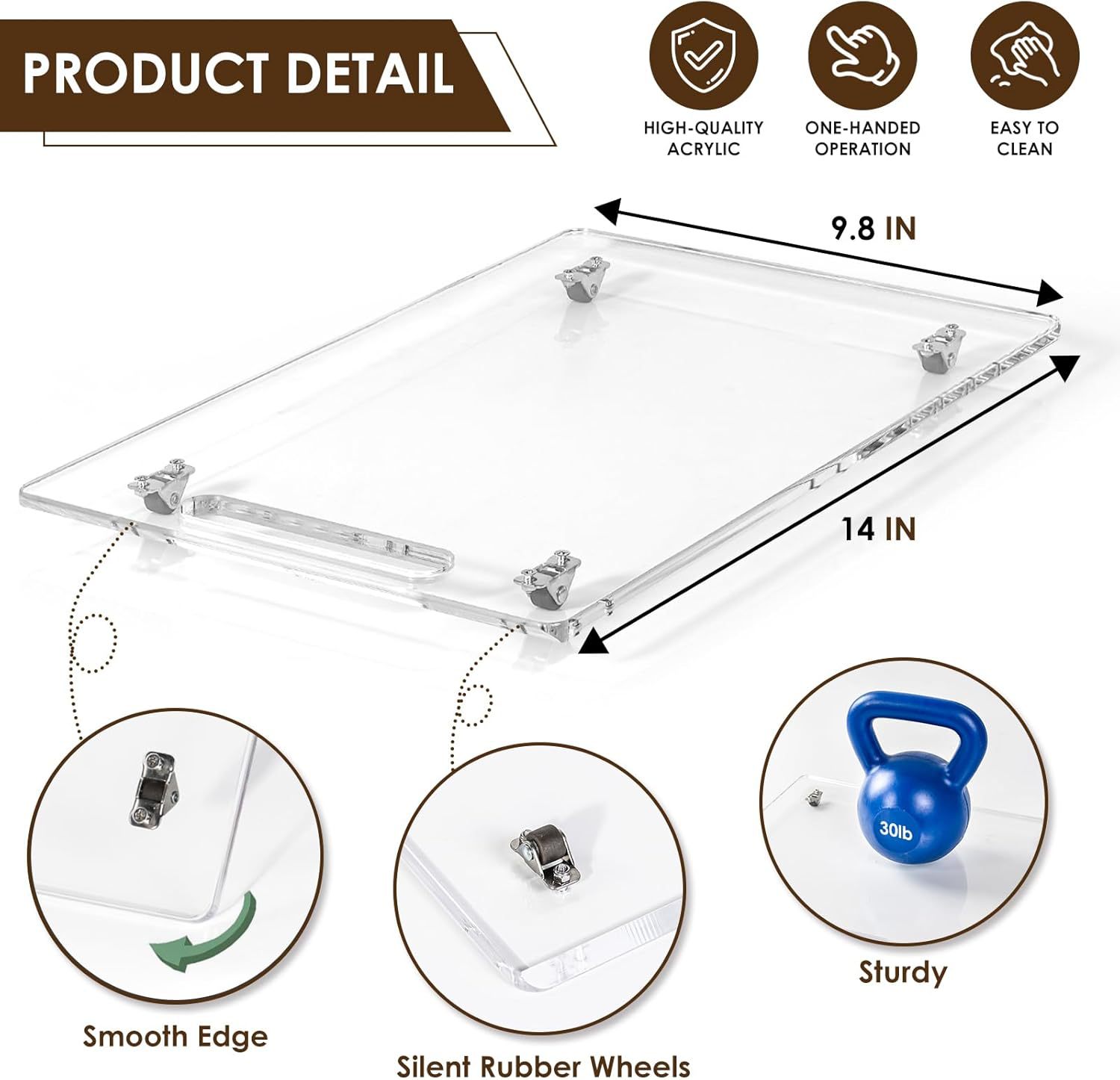 Kauçuk Tekerlekli Akrilik Serv - Coffee Equipment Tray incelemesi ve fiyatı